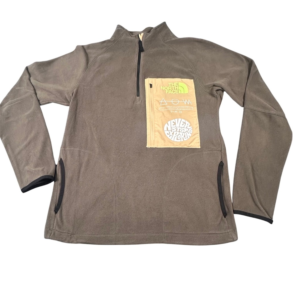 The North Face Trailwear Polartec 1/4 Zip Fleece Mens XS Olive Green Pullover